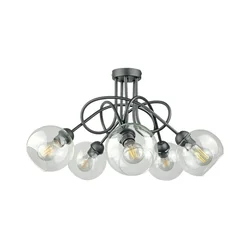 Plafonski luster EVIE 5xE27/60W/230V antracit/prozirno