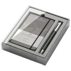 SET POKLON NOTES A6 KARO PLUS OLOVKA KEMIJSKA AMBITION FABER CASTELL 149623 CRNI