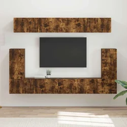 Set TV komoda Zidne 5 pcs Dimljeni hrast Konstruirano drvo