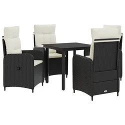 Set stolića za sofu s jastukom 5 pcs Crna i krem-bijela