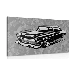 Slika črnobel retro veteran - 150x100