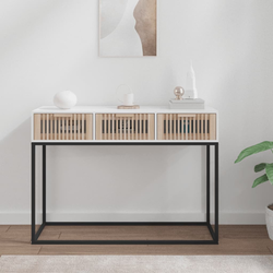 Konzolni stol bijeli 105x30x75 cm konstruirano drvo i željezo