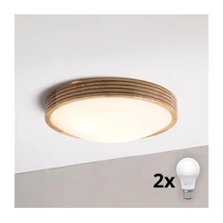 Brilagi - LED plafonsko svetlo CARVALHO MODERN SLIM 2xE27/60W/230V prečnik 37,5 cm hrast