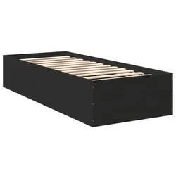 Vidaxl Posteljni okvir črn 100x200 cm inženirski les