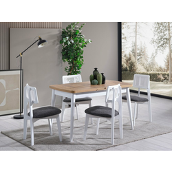 HANAH HOME Trpezarijski sto i stolice Milla White Natural