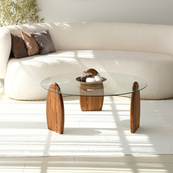HANAH HOME Sto za dnevnu sobu Surf Chesnut Transparent