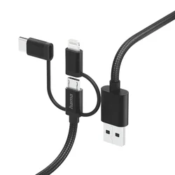 Hama Kabel USB 3v1: micro USB, USB-C, Lightning, 1,5 m