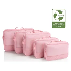Heys Ecotex Packing Cube 5 Pc Set Pink Sand