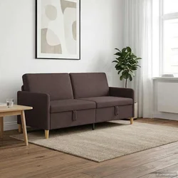 Vidaxl Sofa s shrambo Temno rjava 192 x 78 x 87 cm Poliester