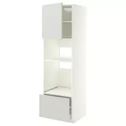 METOD / MAXIMERA Visoki element za ugradne uređaje, bela/Aspudden svetlosiva, 60x60x200 cm