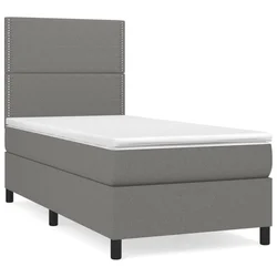 shumee Box spring postelja z vzmetnico temno siva 100x200 cm blago
