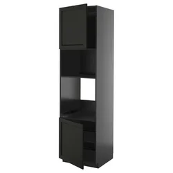 METOD Visoki element za ugradne uređaje, Crnosiva/Lerhyttan crno bajcovano, 60x60x220 cm