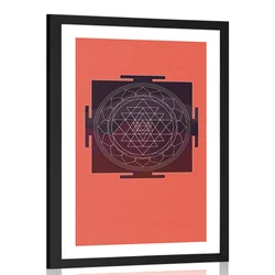 Plakat s paspartujem harmoničen vzorec - 40x60 silver