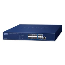 Planet XGS-6311-12X Layer 3 12-Port 10GBASE-X SFP+ Managed Ethernet Switch (Hardware-based Layer 3 RIPv1/v2, OSPFv2 dynamic routing, supports ERPS Ring, supports 1000X SFP and 10G SFP+, 13” desktop si