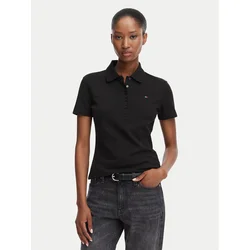 Tommy Jeans Majica Slim Fit Five-button  črna