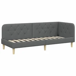 Vidaxl Kotna postelja Temno siva 80 x 200 cm blago