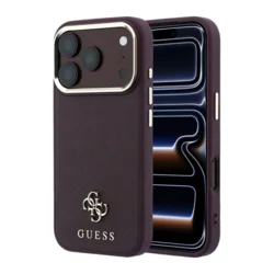 Maska Guess Saffiano Small 4G & Classic Logo MagSafe za iPhone 17 Pro / 17 Pro burgundy