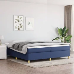 Okvir za krevet s oprugom plavi 200x200 cm od tkanine
