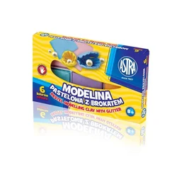 Astra ASTRA Oven paste za modeliranje MODELINA pastel z bleščicami 6 kosov, 304118001