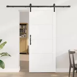 Klizna vrata Bijela i crna 83 x 202 cm Masivna borovina
