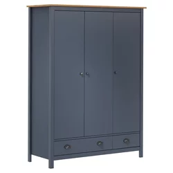 Trokrilni ormar Hill sivi 127 x 50 x 170 cm od masivne borovine