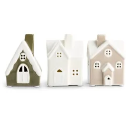 XMAS Decoration house HEL 3 pcs/pk w/LED