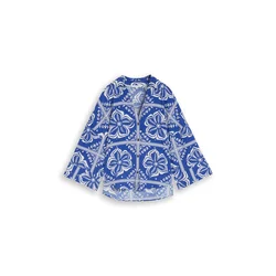 TOM TAILOR Bluza  temno modra / bela