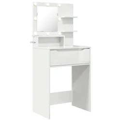 Vidaxl Toaletne mize za spalnice Visok sijaj bela 80 x 39,6 x 135 cm