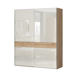 JELA KLIZNI PLAKAR PK181/GL - kolekcija Gala - Pacifik orah/Bež Lak - 182x224x61 cm