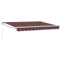 Vidaxl Vlečna tenda Rjava 3 x 2 m 100% poliester in aluminij