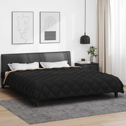 Zimska pokrivača Crna i taupe 200 x 200 cm Mikrovlakna