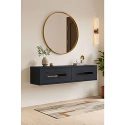 Hanah Home komoda Rany 120, 120 cm, antracit / srebrna