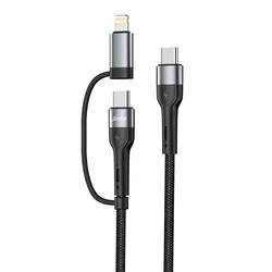 SUPERIOR USB data kabal SU-K106, 2in1, Type-C na Type-C/Lightning , 1m, Crni