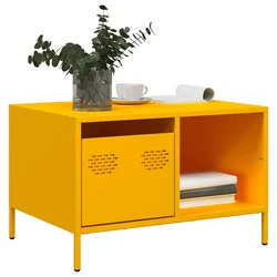 Stolić za kavu boje senfa 68,5x50x43,5 cm hladno valjani čelik