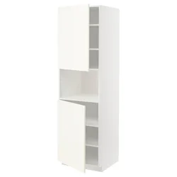METOD Visoka omara za mv pečico+2vr/plc, bela/Vallstena bela, 60x60x200 cm