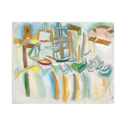 Canvas Slika na platnu Bateaux et barques aux Martigues, Raoul Dufy, 125x100cm