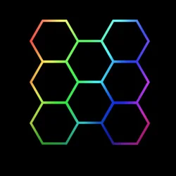 Hexagon LED tube 8 heads RGB 12V 410mm 35pcs