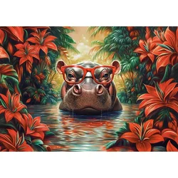 Castorland - Puzzle Sprostitev hipopotama - 500 kosov