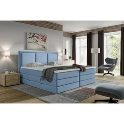 MID.YOU POSTELJA BOXSPRING 140 cm  x 200 cm , tekstil modra