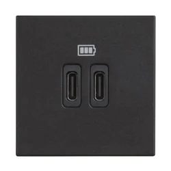 CLASSIA USB UTIČNICA 2×TIP C/230V AC/5V DC/3A 2M CRNA