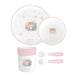 Kikka Boo Set posuđa 4 dela Savanna Pink