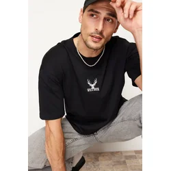Trendyol Muška majica Tmnss24Ts00055, Crna