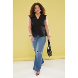 Trendyol Curve Ženska bluza Tbbss25Af00021, Crna