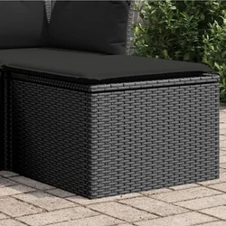 Vrtna stolica s jastukom crna 55x55x37 cm poli ratan