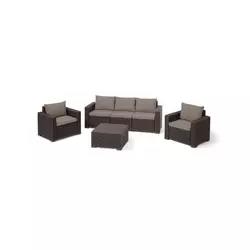 KETER Baštenski set California 3 seater, Pe-ratan, braon