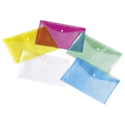 KUVERTE S GUMBOM 230X170MM PP PK5 LEBEZ 80439 PROZIRNE SORTIRANO