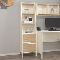Hanah Home polica za knjige Ruby Bookcase, 45 cm, Moonstone / orah