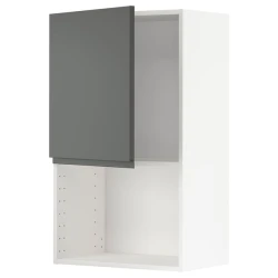METOD Zidni element za mikrotalasnu, bela/Voxtorp tamnosiva, 60x100 cm