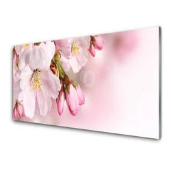 tulup.si Steklena slika Rože na steni 140x70 cm 2 obešalnika