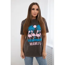 Shredded cotton blouse Miami brown